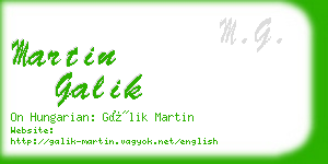 martin galik business card